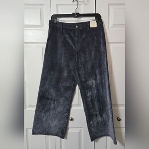 Gray Velvet Jeans High Rise Sailor Wide Leg, Fitted Hip, Super Stretch, New